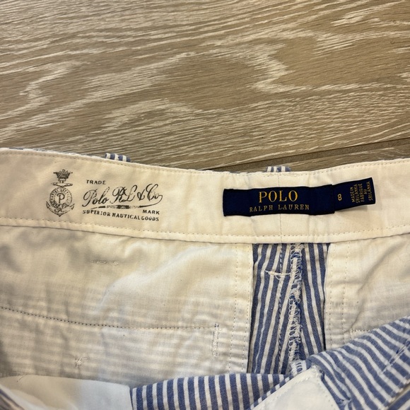 Polo by Ralph Lauren Blue and White Bermuda Shorts - Picture 2 of 3